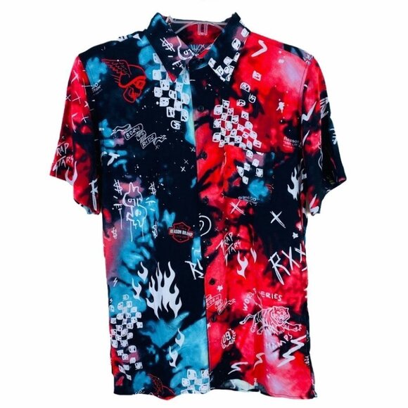 NEW 90's Y2K Short Sleeve Button Down Shirt - Picture 2 of 11